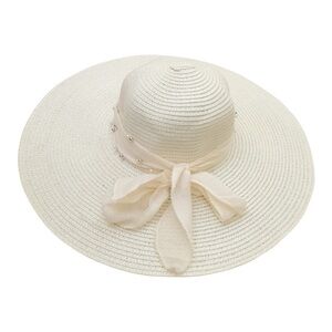 Elegant Cream Sun Hat with Bow